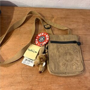 Kipling Brown Messenger Bag with Strap (David)